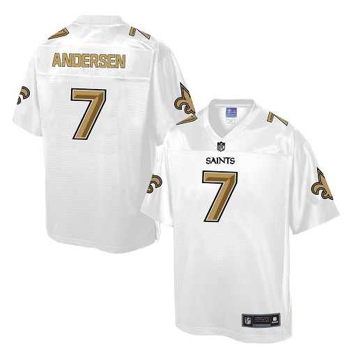 Men's Game Morten Andersen Nike Jersey White - #7 Pro Line Fashion NFL New Orleans Saints